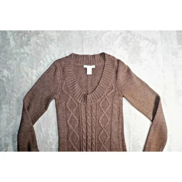 Charlotte Russe Sweater Womens Long Sleeve Dress Brown Small - Picture 3 of 9